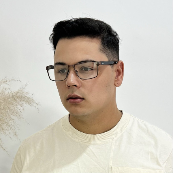 Armação de Óculos AQ240504 Retangular Marrom